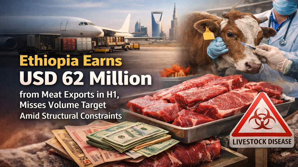 Ethiopia Earns USD 62 Million from Meat Exports in H1, Misses Volume Target Amid Structural Constraints