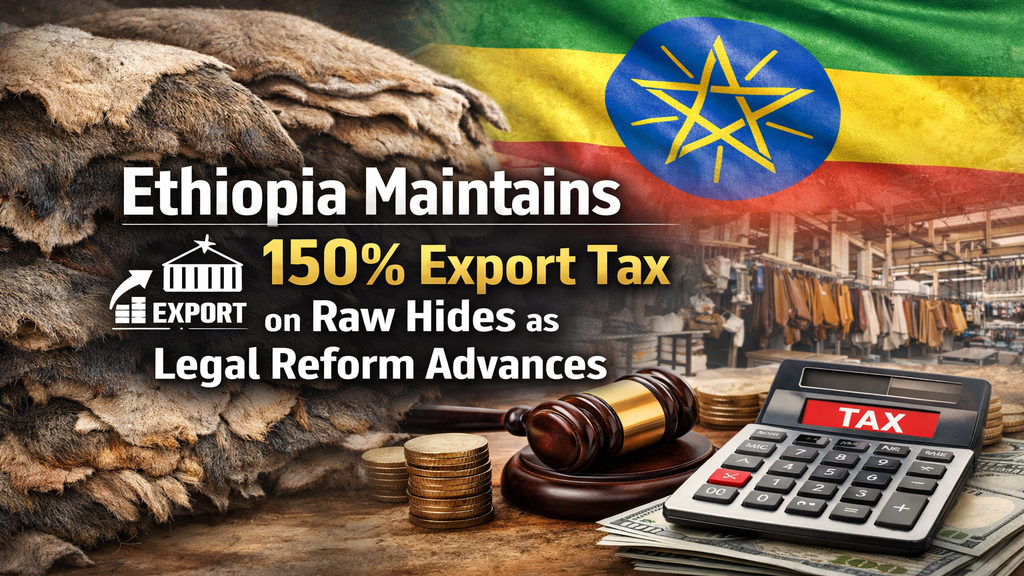 Ethiopia Maintains 150% Export Tax on Raw Hides as Legal Reform Advances