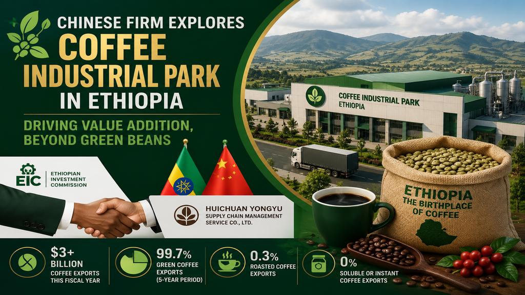 Chinese Firm Explores Coffee Industrial Park as Ethiopia Targets Value Addition