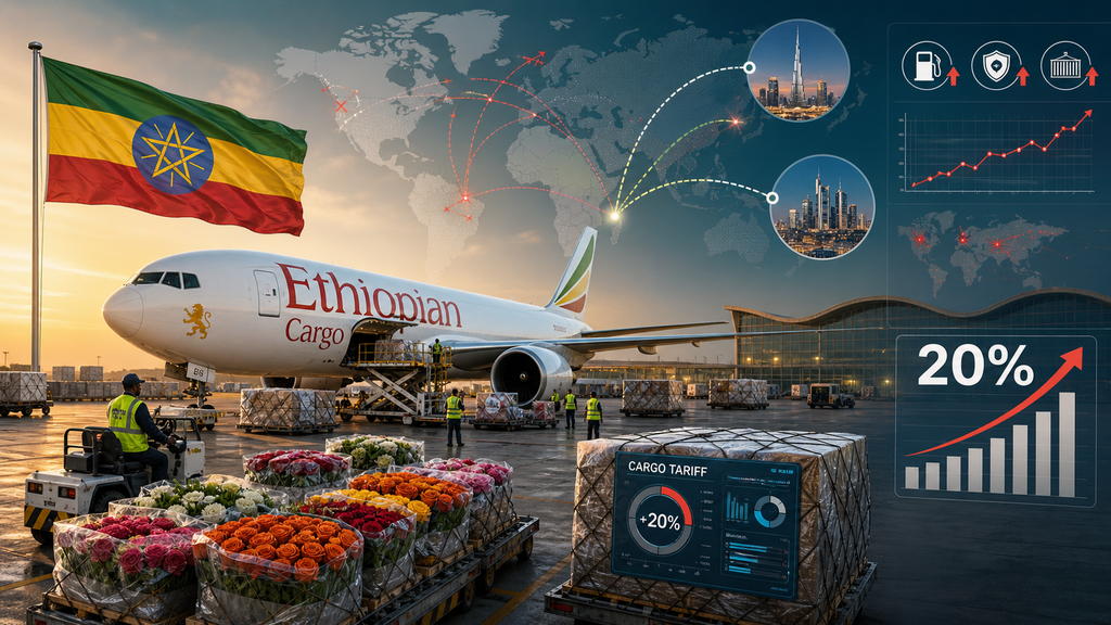 Ethiopian Airlines Raises Cargo Tariffs 20% as Export Costs Rise